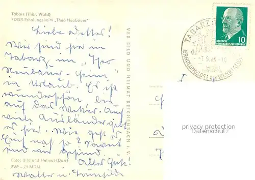 AK / Ansichtskarte Tabarz Erholungsheim Theo Neubauer Tabarz