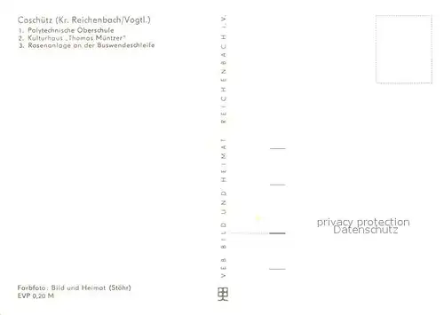 AK / Ansichtskarte Coschuetz Oberschule Kulturhaus Thomas Muentzer Rosenanlagen  Coschuetz