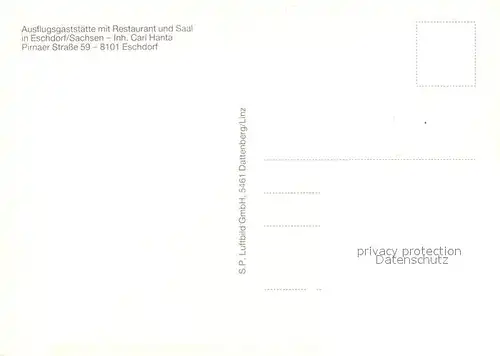 AK / Ansichtskarte Eschdorf_Schoenfeld Weissig Fliegeraufnahme Restaurant Saal  Eschdorf