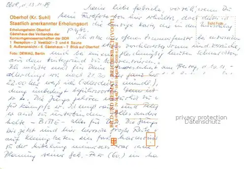 AK / Ansichtskarte Oberhof_Thueringen Erholunghsiem Gaestehaus des VdK  Oberhof Thueringen