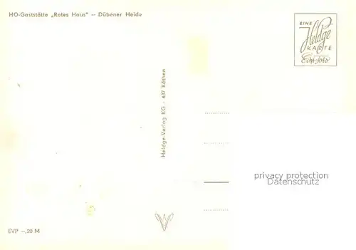 AK / Ansichtskarte Duebener_Heide Restaurant Rotes Haus Duebener Heide