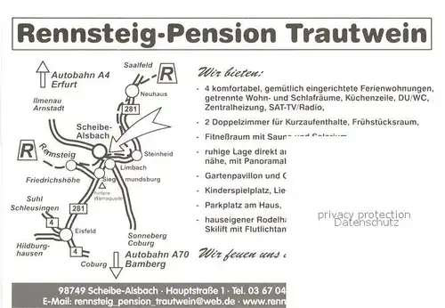 AK / Ansichtskarte Scheibe Alsbach Rennsteig Pension Trautwein Spielplatz Solarium Scheibe Alsbach