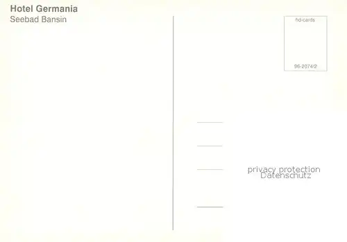 AK / Ansichtskarte Bansin_Ostseebad Hotel Germania Bansin_Ostseebad