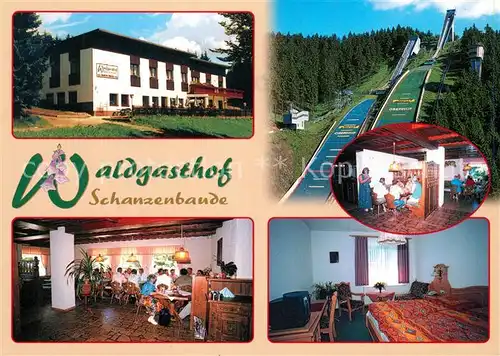 AK / Ansichtskarte Oberhof_Thueringen Waldgasthof Schanzenbaude Skischanze Familie Eichholz Oberhof Thueringen