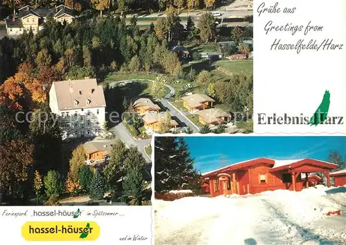 AK / Ansichtskarte Hasselfelde Fliegeraufnahme Ferienheim Hassel Haeuser Hasselfelde