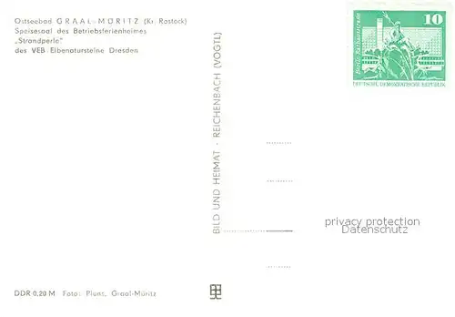 AK / Ansichtskarte Graal Mueritz_Ostseebad Betriebsferienheim Strandperle Speisesaal  Graal Mueritz_Ostseebad