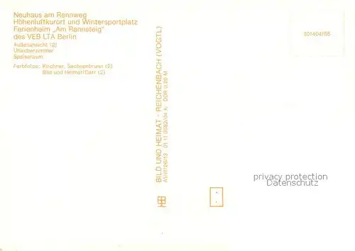 AK / Ansichtskarte Neuhaus_Rennweg Ferienheim am Rennsteig Neuhaus Rennweg