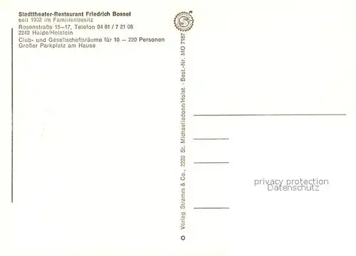 AK / Ansichtskarte Heide_Holstein Stadttheater Restaurant Heide_Holstein