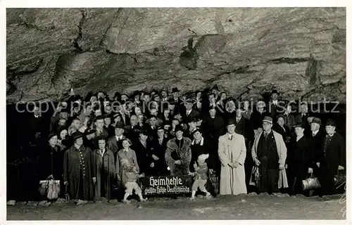 AK / Ansichtskarte Hoehlen_Caves_Grottes Heimkehle Hoehle Uftrungen Gruppenfoto  