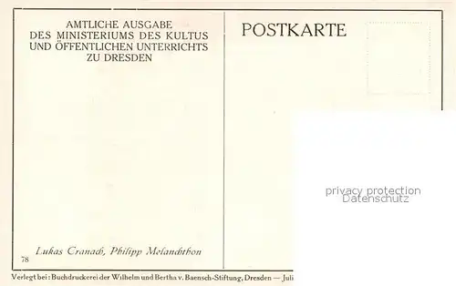 AK / Ansichtskarte Kuenstlerkarte Lukas Cranach Philipp Melanchthon  