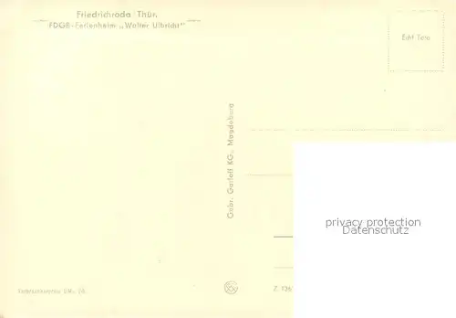 AK / Ansichtskarte Friedrichroda FDGB Ferienheim Walter Ulbricht Friedrichroda