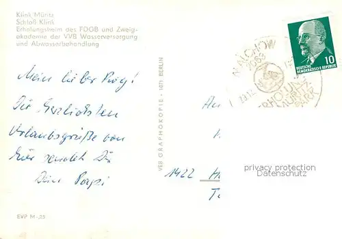 AK / Ansichtskarte Klink_Waren Schloss Klink Klink Waren