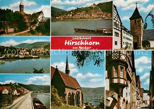 AK / Ansichtskarte Hirschhorn_Neckar Schloss Hotel auf der Burg Neckarpartien Kirche Erker Hirschhorn Neckar