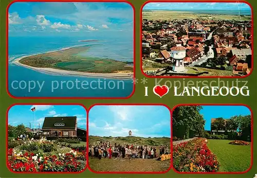 AK / Ansichtskarte Langeoog_Nordseebad Fliegeraufnahme Wasserturm Park Duenen Langeoog_Nordseebad