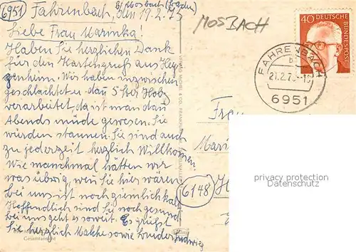 AK / Ansichtskarte Mosbach_Baden Panorama Mosbach_Baden