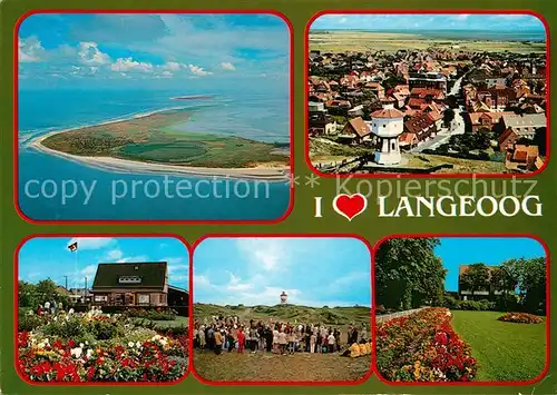 AK / Ansichtskarte Langeoog_Nordseebad Fliegeraufnahme Wasserturm Park Duenen Langeoog_Nordseebad