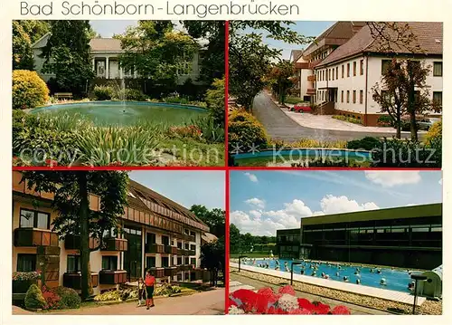 AK / Ansichtskarte Langenbruecken_Bad_Schoenborn Fachkrankenhaus Springbrunnen Schwimmbad Langenbruecken_Bad