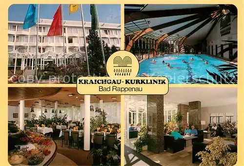 AK / Ansichtskarte Bad_Rappenau Kraichgau Kurklinik Hallenbad Speisesaal Foyer Bad_Rappenau