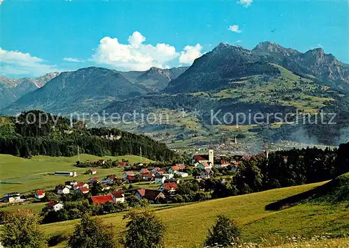 AK / Ansichtskarte Goefis mit Frastanz und Gurtisspitze Goefis