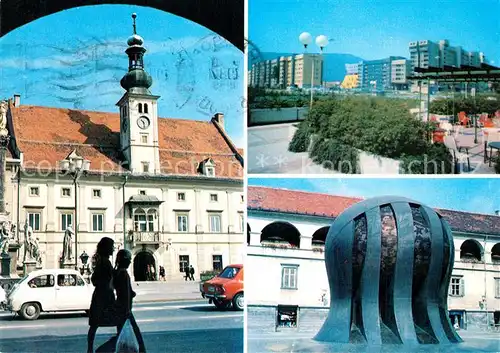 AK / Ansichtskarte Maribor Rathaus Teilansicht Monument Maribor