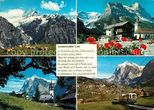 AK / Ansichtskarte Grindelwald Panorama Kirche Bahn Grindelwald