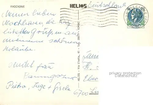 AK / Ansichtskarte Riccione Strand Hotels Savioli Spiaggia Riccione