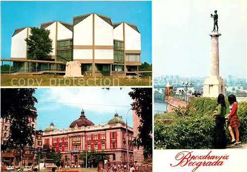 AK / Ansichtskarte Beograda Hotel Rathaus Saeule Beograda