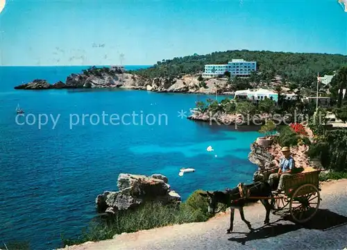 AK / Ansichtskarte Cala_Fornells Panorama Eselskarren Cala_Fornells