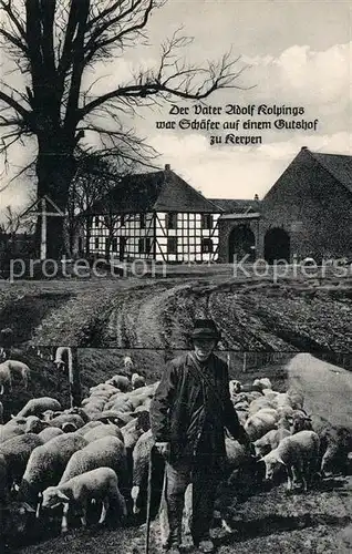 AK / Ansichtskarte Kerpen_Rheinland Kolping Geburtshaus Schaefer Schafherde Kerpen_Rheinland