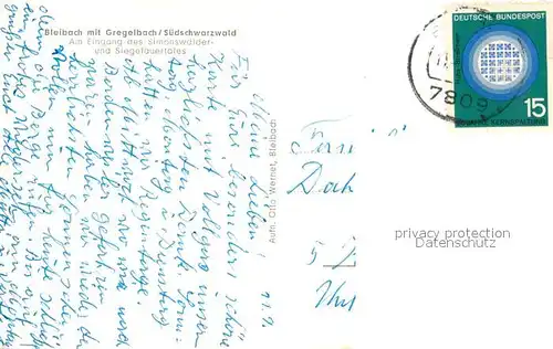 AK / Ansichtskarte Bleibach mit Gregelbach Simonswaeldertal Siegelauertal Landschaftspanorama Schwarzwald Bleibach