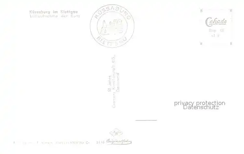 AK / Ansichtskarte Klettgau Burgruine Kuessaburg Fliegeraufnahme Klettgau