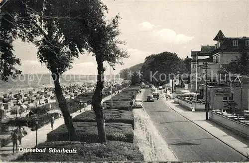 AK / Ansichtskarte Scharbeutz_Ostseebad Strand Promenade Hotel Restaurant Strandhalle Scharbeutz_Ostseebad