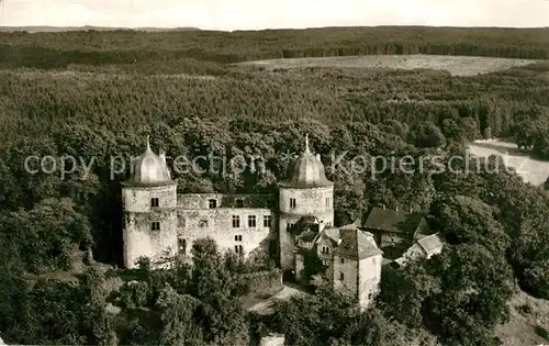 AK / Ansichtskarte Reinhardswald Sababurg Fliegeraufnahme Reinhardswald