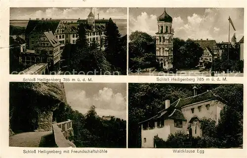 AK / Ansichtskarte Heiligenberg_Baden Schloss Freundschaftshoehle Waldklause Egg Heiligenberg_Baden