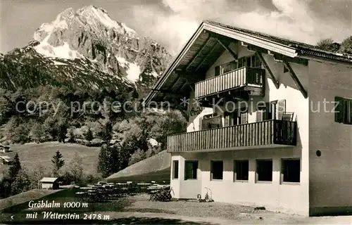 AK / Ansichtskarte Mittenwald_Bayern Groeblalm mit Wetterstein Mittenwald Bayern