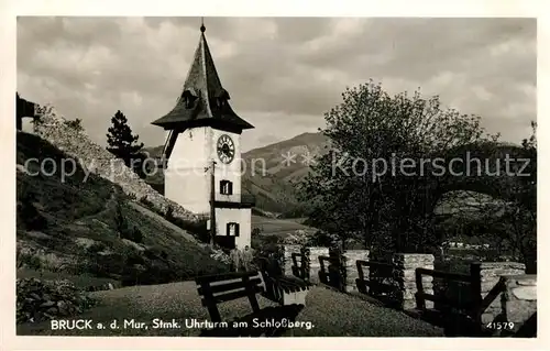 AK / Ansichtskarte Bruck_Mur Uhrturm am Schlossberg Bruck_Mur