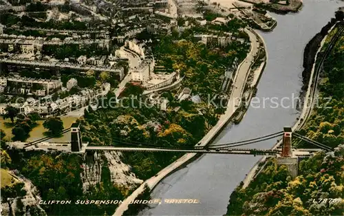 AK / Ansichtskarte Bristol_UK Clifton Suspension Bridge aerial view Valentine s Postcard 