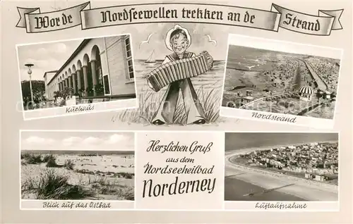 AK / Ansichtskarte Norderney_Nordseebad Kurhaus Nordstrand Ostbad Luftaufnahme Norderney_Nordseebad