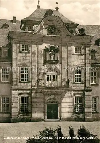 AK / Ansichtskarte Hachenburg_Westerwald Zisterzienserabtei Marienstatt Hachenburg_Westerwald
