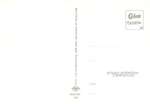 AK / Ansichtskarte Hachenburg_Westerwald Zisterzienserabtei Marienstatt Hachenburg_Westerwald