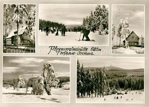 AK / Ansichtskarte Torfhaus_Harz Alpenvereinshuette Winterlandschaft Skifahrer Torfhaus Harz