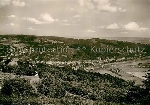 AK / Ansichtskarte Vlotho Panorama mit Amthausberg und Weser Ebenoede Wiehengebirge Vlotho
