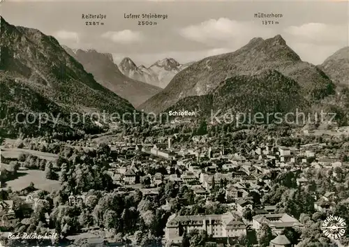 AK / Ansichtskarte Bad_Reichenhall Gesamtansicht mit Alpenpanorama Fliegeraufnahme Bad_Reichenhall