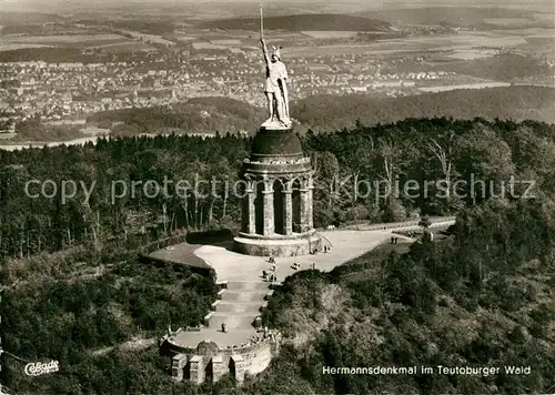 AK / Ansichtskarte Detmold Hermannsdenkmal im Teutoburger Wald Fliegeraufnahme Detmold