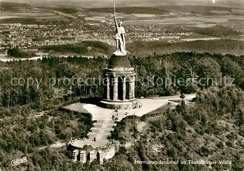AK / Ansichtskarte Detmold Hermannsdenkmal im Teutoburger Wald Fliegeraufnahme Detmold