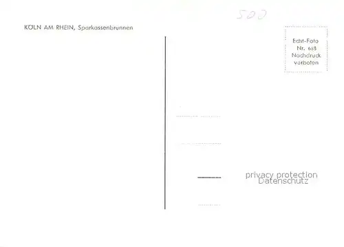 AK / Ansichtskarte Koeln_Rhein Sparkassenbrunnen Nachtaufnahme Koeln_Rhein