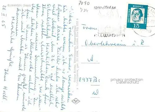 AK / Ansichtskarte Ellwangen_Jagst Fliegeraufnahme Ellwangen_Jagst