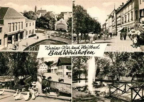 AK / Ansichtskarte Bad_Woerishofen Teilansichten Kneipp Kur  und Heilbad Konzertpavillon Innenstadt Kanal Kurpark Fontaene Bad_Woerishofen