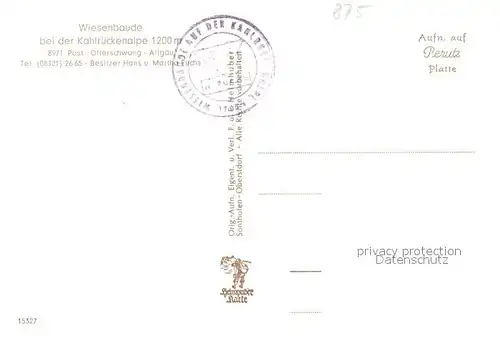 AK / Ansichtskarte Ofterschwang Wiesenbaude Kahlrueckenalpe Gastraum Alpenblick Ofterschwang