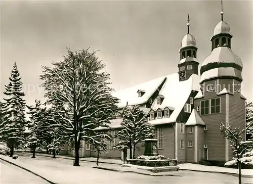 AK / Ansichtskarte Clausthal Zellerfeld Marktkirche zum heiligen Geist Groesste Holzkirche Mitteleuropas Clausthal Zellerfeld